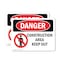Signmission Construction Area Keep Out Danger Sign, Vinyl Decal, 10in W x 7in L, 2PK OS-2PACK-DS-D-710-L-1096 - alternate 1